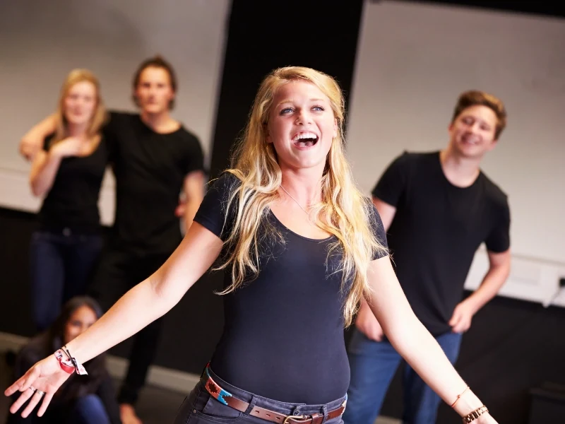 A group enjoying an improv session together