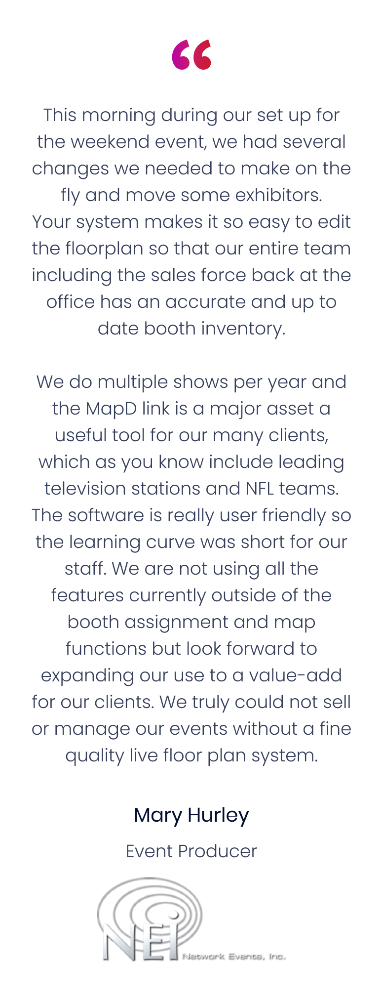 NEI testimonial