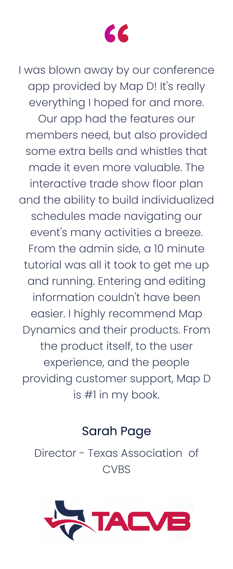 TACVB testimonial